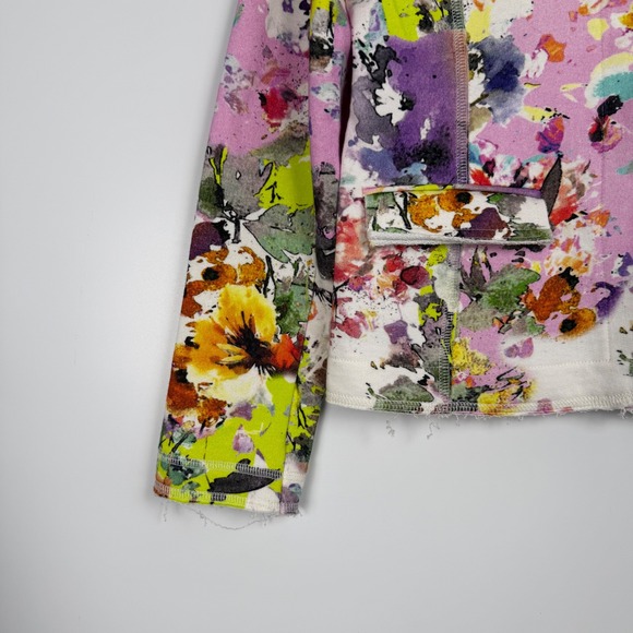 ELLIOTT LAUREN Women's Abstract Floral Maximalist Office Blazer Jacket Small - Picture 4 of 11